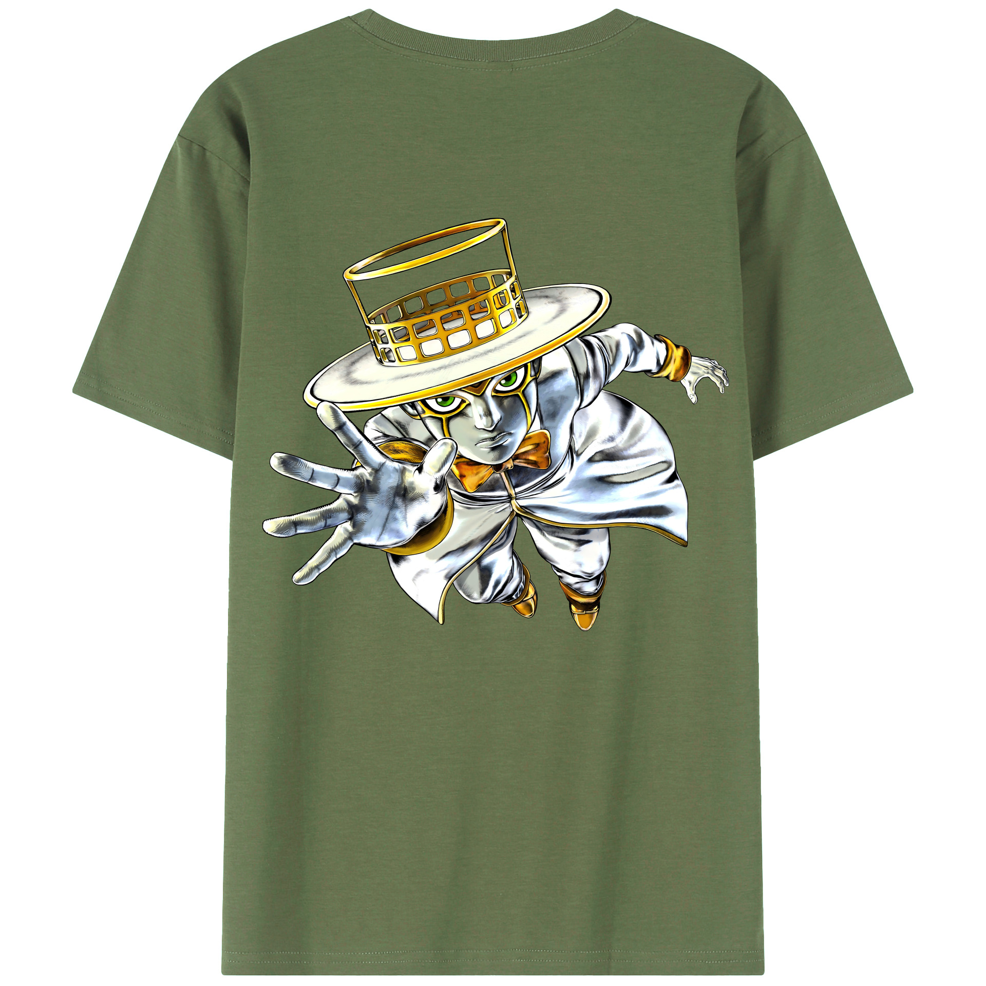 （画像用） ジョジョの奇妙な冒険 岸辺 露伴（きしべ ろはん） JoJo's Bizarre Adventure Rohan Kishibe 綿100％ メンズ半袖Tシャツ（バックプリント） 通気性